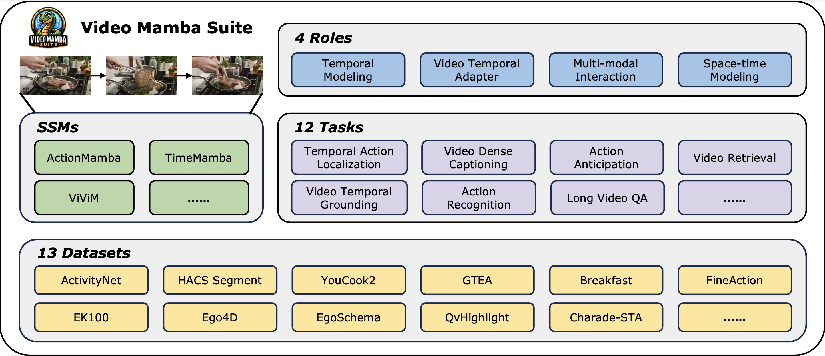 Video-Mamba-Suite overview
